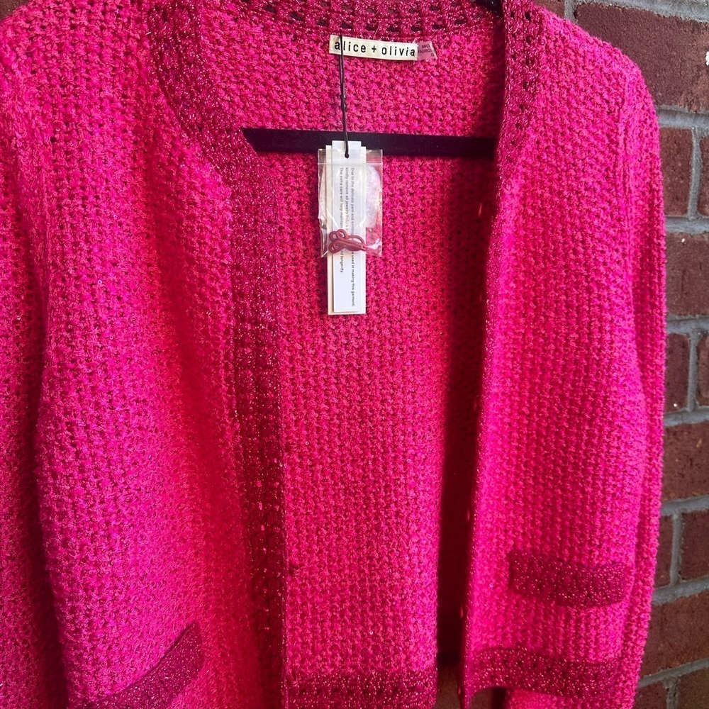 ALICE + OLIVIA Noella Pink Cardigan - Picture 7 of 10